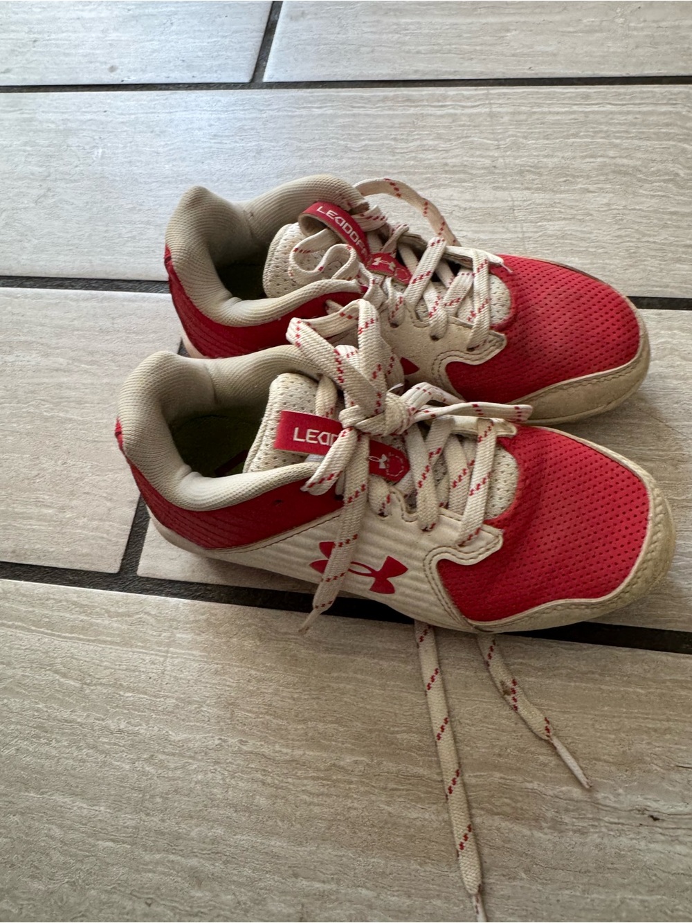 Under Armour Kids Red and white Lace-Up cleats